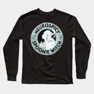 Neurospicy Spoonie Witch Teal Long Sleeve T-Shirt